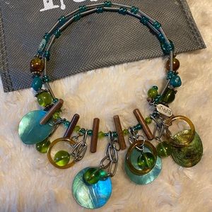 Treska Brown and Turquoise Necklace